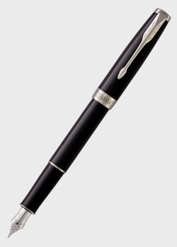 Ручка перова з глянцевим покриттям Parker Sonnet 17 Black Lacquer CT FP F, фото
